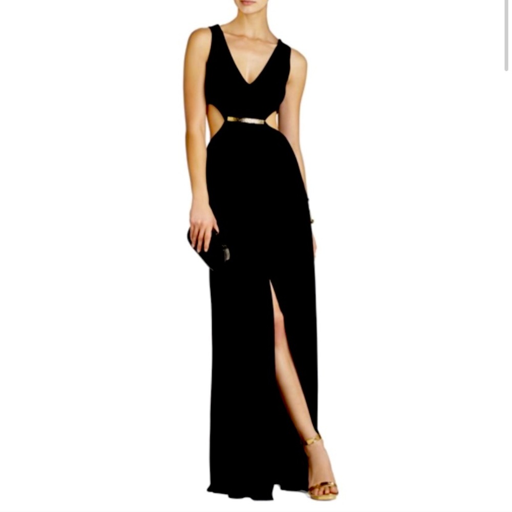 BCBG v-neck cut out dress